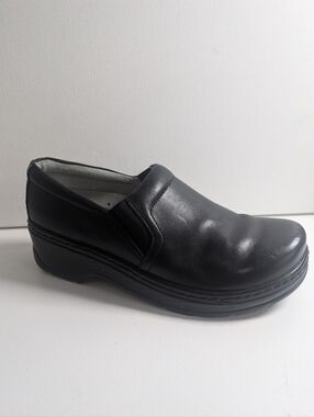 Klogs Naples Clog Shoes Women's 9.5 Black Leather Comfort Slip On Platform Wedge